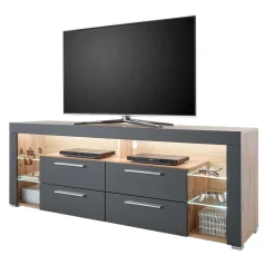 TV Unterschrank in Grau & Asteiche Dekor - Noelle^Wohnen