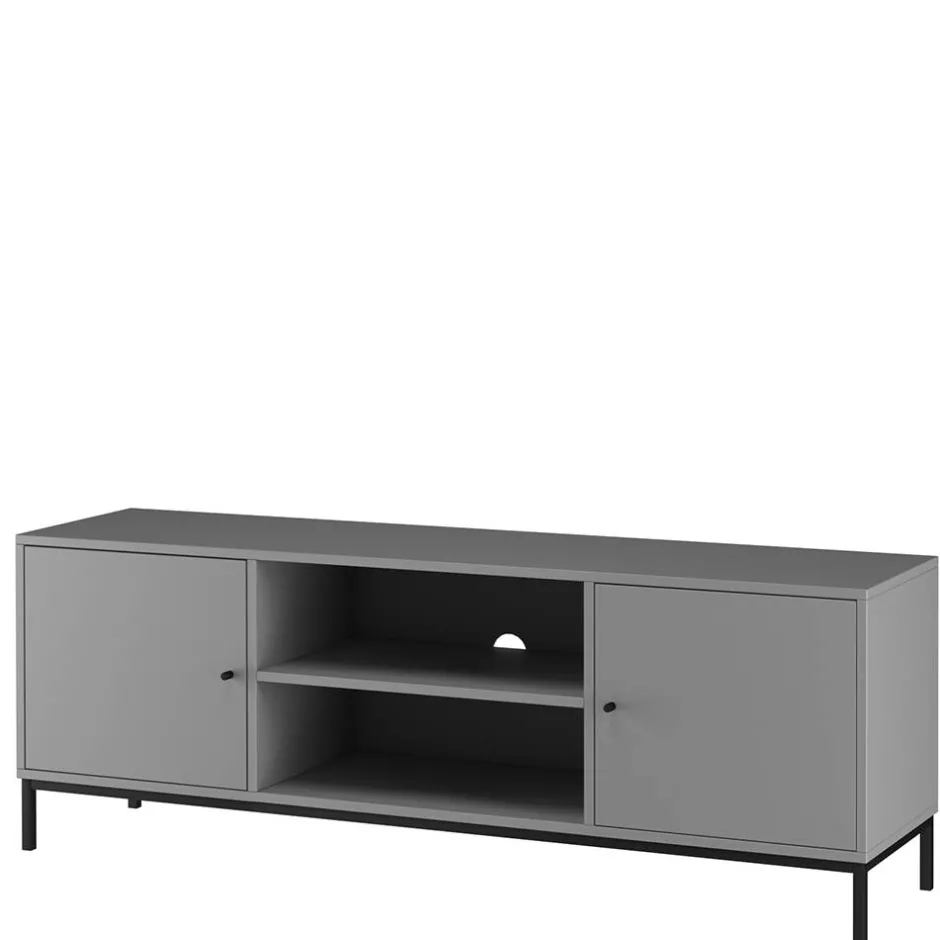 Wohnen TV Unterschrank in Grau mit Schwarz - Lagista