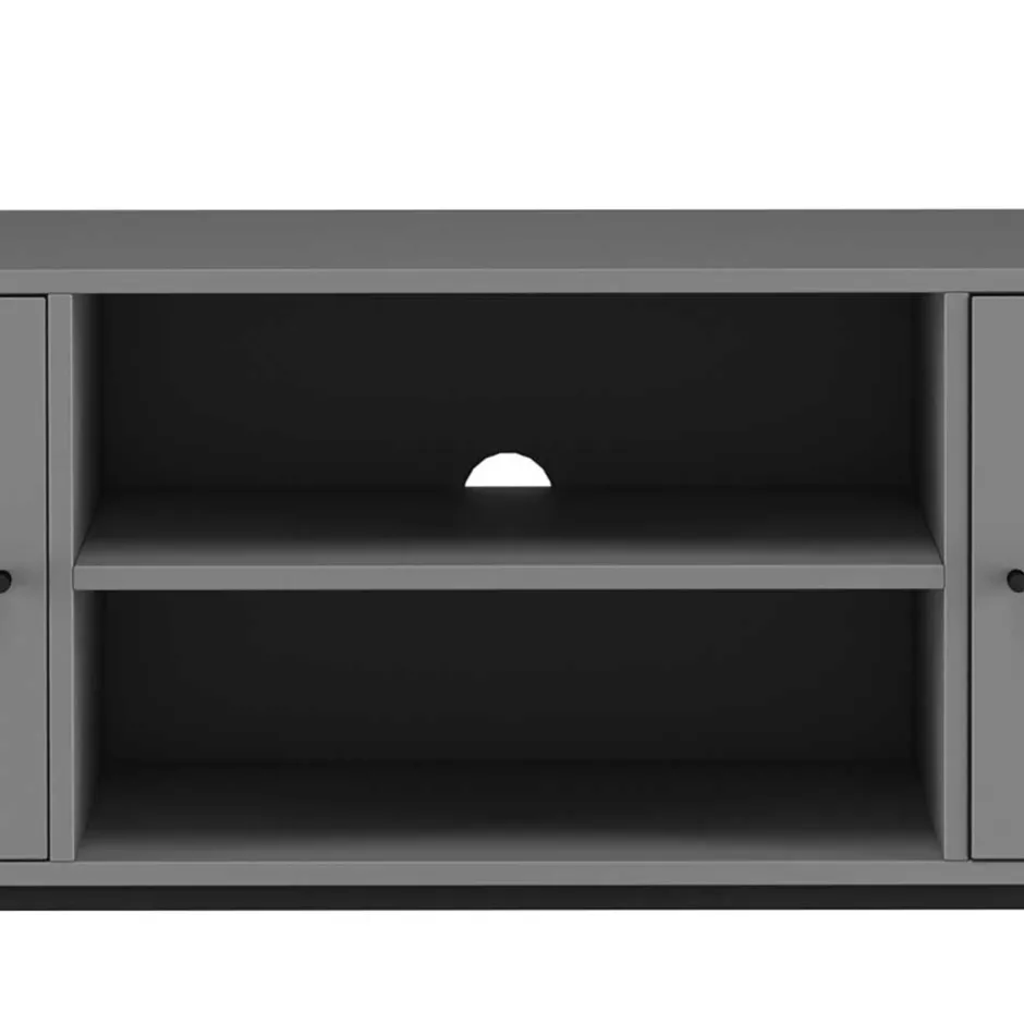 Wohnen TV Unterschrank in Grau mit Schwarz - Lagista