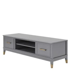 Wohnen TV Unterschrank in Grau und Gold - Tamila