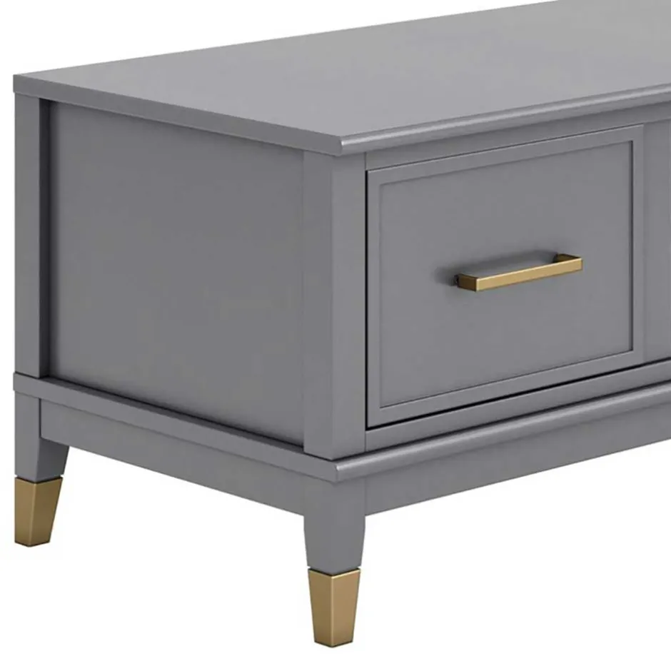 Wohnen TV Unterschrank in Grau und Gold - Tamila