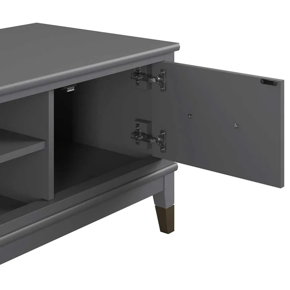 Wohnen TV Unterschrank in Grau und Gold - Tamila