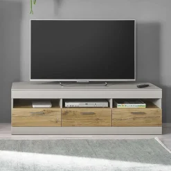 Wohnen TV Unterschrank in Hellgrau & Zinneiche NB - Lioscas