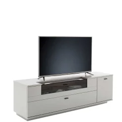 Wohnen TV Unterschrank in Lichtgrau mit Wildeiche - Apulco