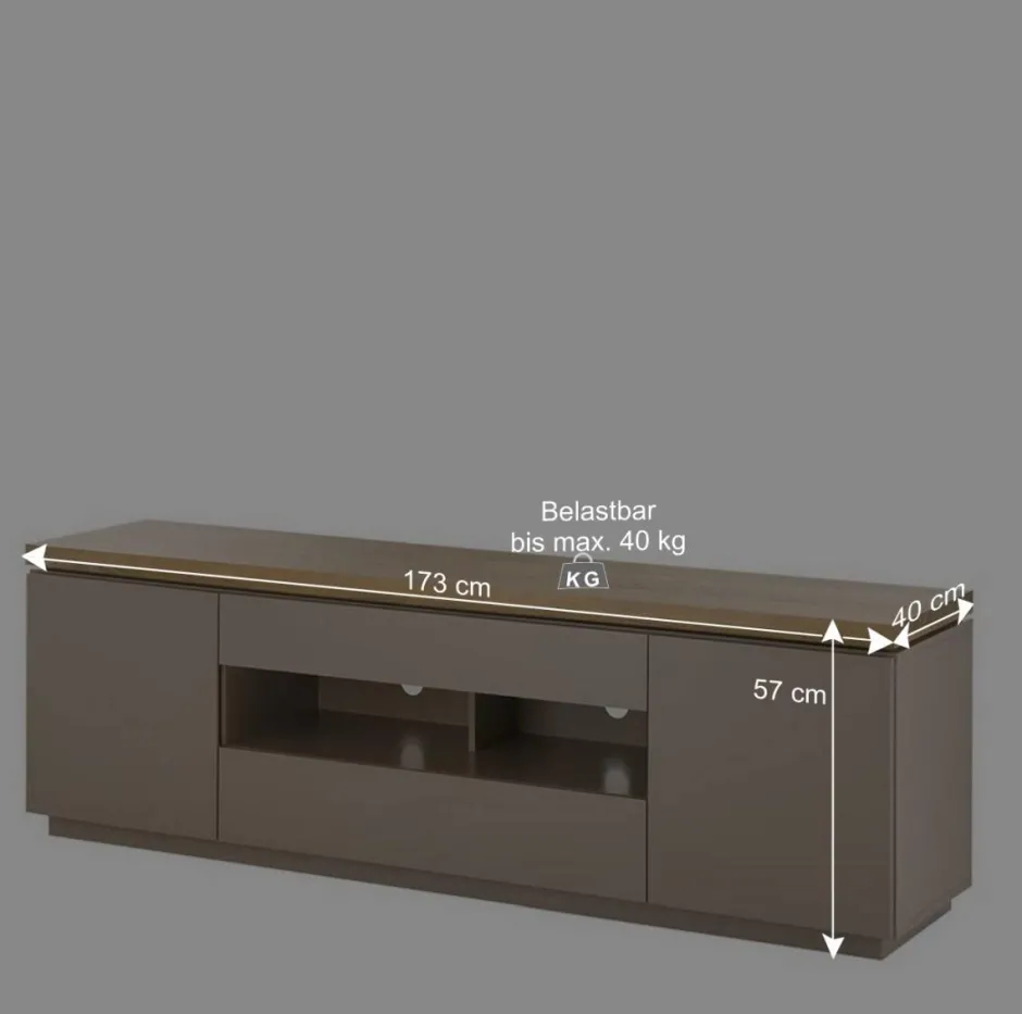 TV Unterschrank in Taupe & Akazie - Anja^Wohnen Outlet