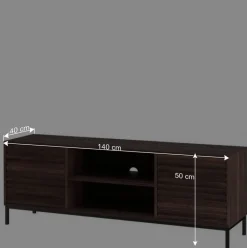 Wohnen TV Unterschrank in Walnuss Holzoptik - Teleska