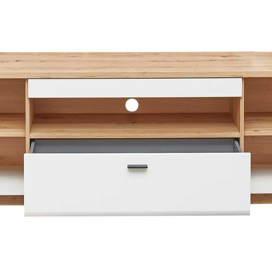 Wohnen TV Unterschrank in Weiß und Wildeiche NB - Niam