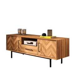Wohnen TV Unterschrank mit Fischgrät Design Türen - Kerfa