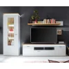 Wohnen TV Wohnwand in Weiß & Dekor Wildeiche - Caldri (dreiteilig)