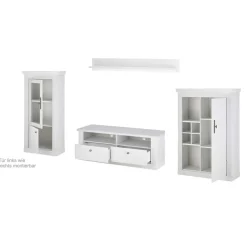 TV Wohnwand in weißer Holzoptik Pinie - Liancos (vierteilig)^Wohnen Clearance