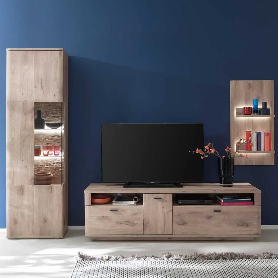 TV Wohnwand Kombination Set - Comrinaca (dreiteilig)^Wohnen Discount