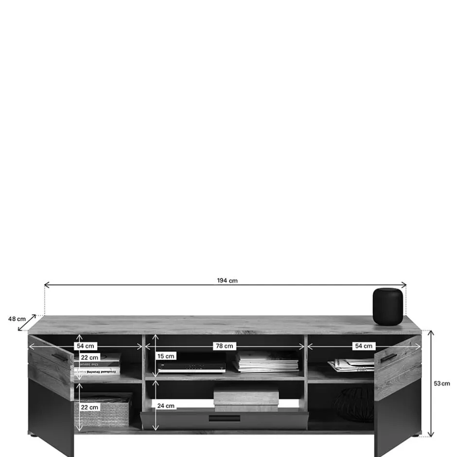 TV Wohnwand Möbel Kombination - Lucios (vierteilig)^Wohnen Outlet