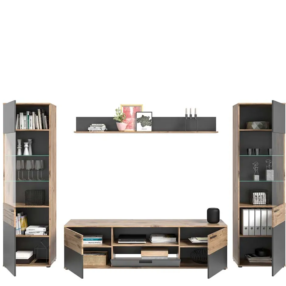 TV Wohnwand Möbel Kombination - Lucios (vierteilig)^Wohnen Outlet