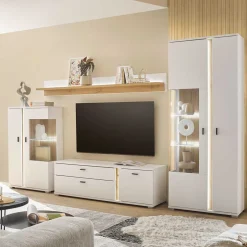 Wohnen TV Wohnwand Möbelkombi mit LED - Racelyn (vierteilig)