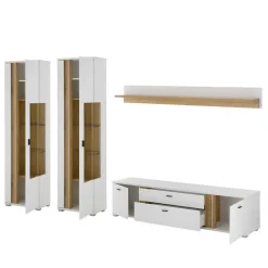 TV Wohnwand mit Licht Möbelset - Racelyn (vierteilig)^Wohnen New