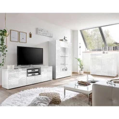 Wohnen TV Wohnwand Schränke in Weiß - Vascaub (dreiteilig)