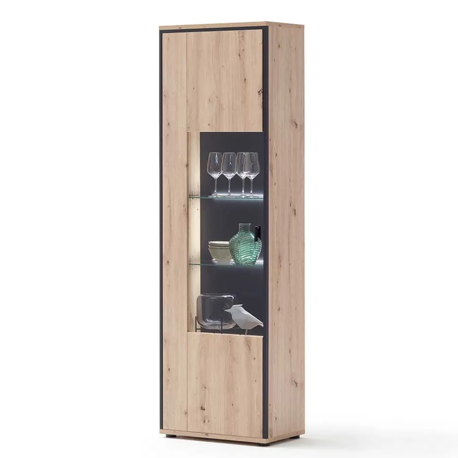 TV Wohnwand Set in Dekor Eiche - Nikdus (dreiteilig)^Wohnen Outlet