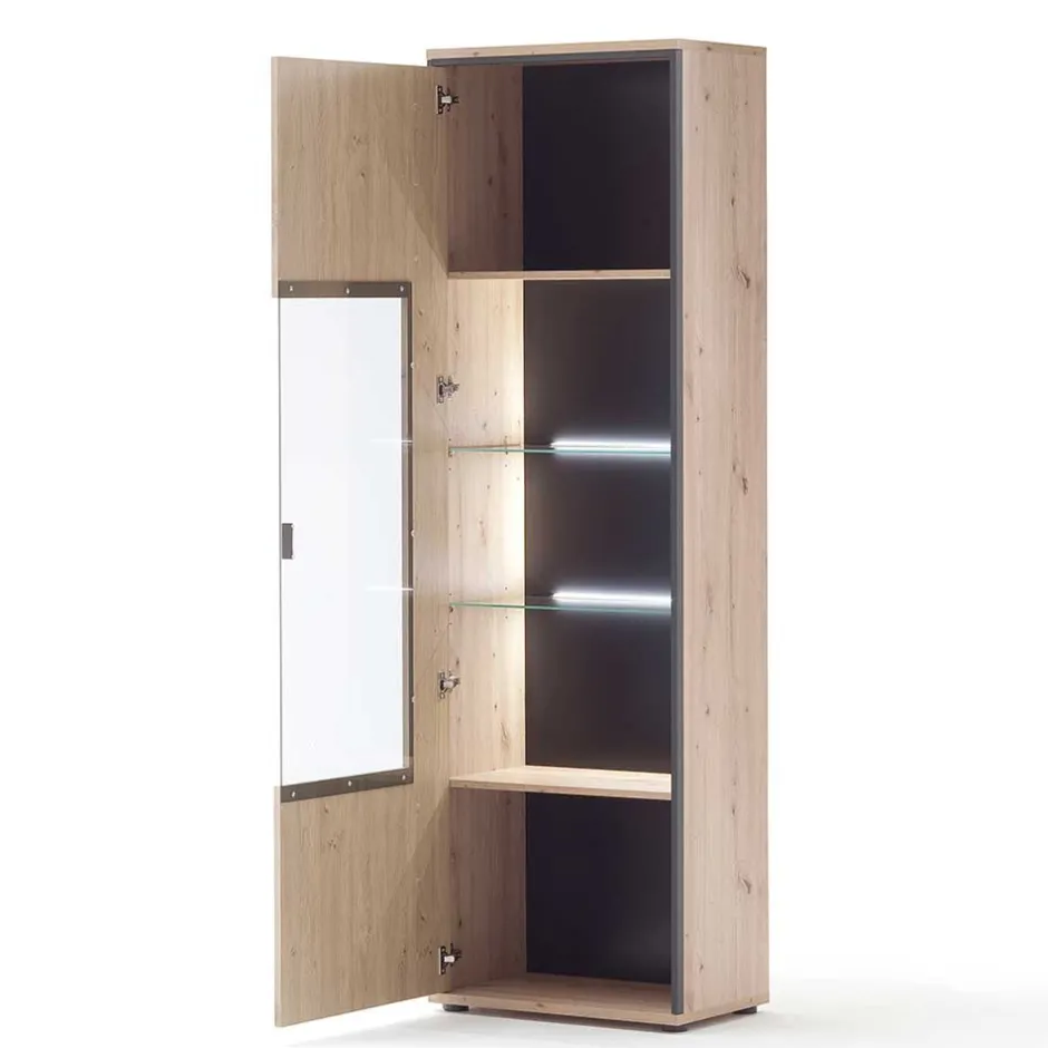 TV Wohnwand Set in Dekor Eiche - Nikdus (dreiteilig)^Wohnen Outlet