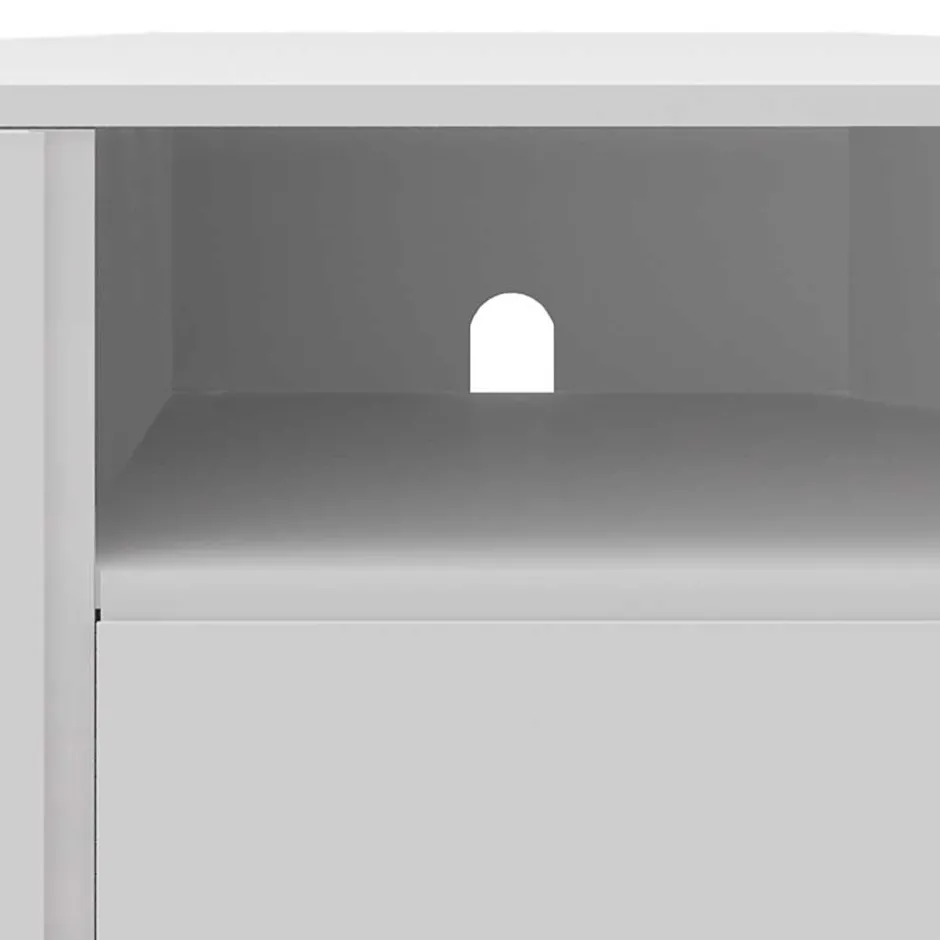 Wohnen TV-Board für die Ecke in Weiß & Gold - Patinca