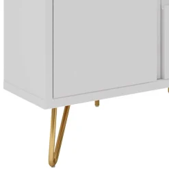 Wohnen TV-Board für die Ecke in Weiß & Gold - Patinca