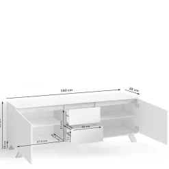 Wohnen TV-Lowboard in Anthrazit mit Wildeiche - Operatiu