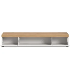 TV-Lowboard in Weiß mit Wildeiche Natur Optik - Emdan^Wohnen Clearance