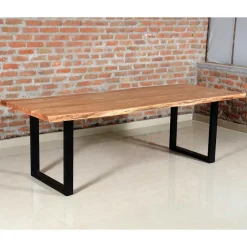 Wohnen U-Fuß Tisch mit natürlicher Baumkante - Puzian