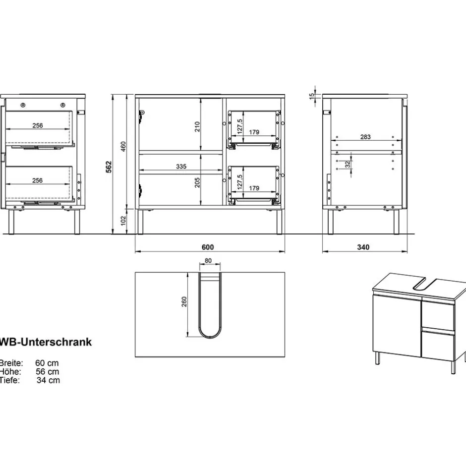 Unterbeckenschrank fürs Bad - Aspariavo^Wohnen Hot