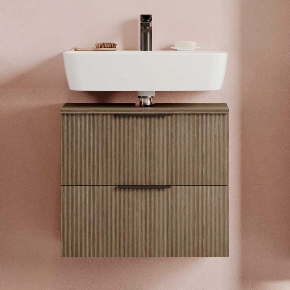 Unterbeckenschrank in dunkler Eiche Holzoptik - Ucaida^Wohnen Sale