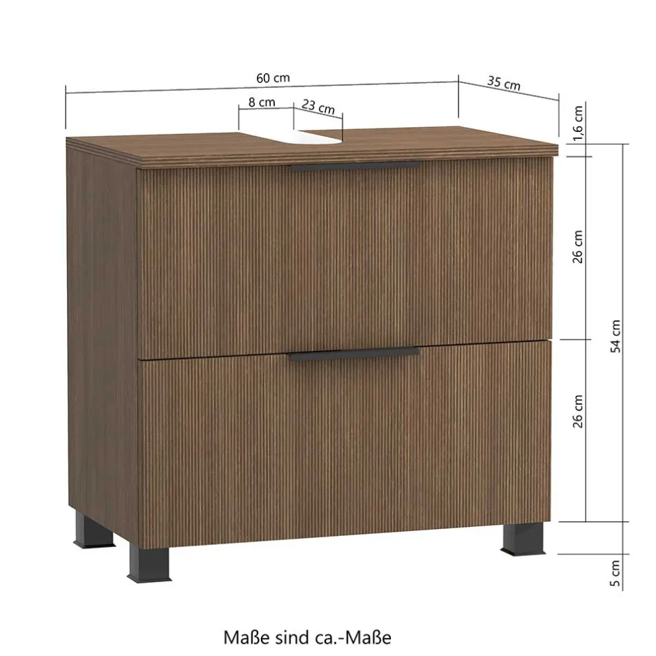 Unterbeckenschrank in dunkler Eiche Holzoptik - Ucaida^Wohnen Sale