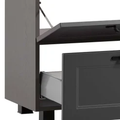 Wohnen Unterbeckenschrank in Dunkelgrau mit Wildeiche - Novelya