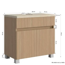 Unterbeckenschrank in Eiche Hell Holzoptik - Vibulam^Wohnen New