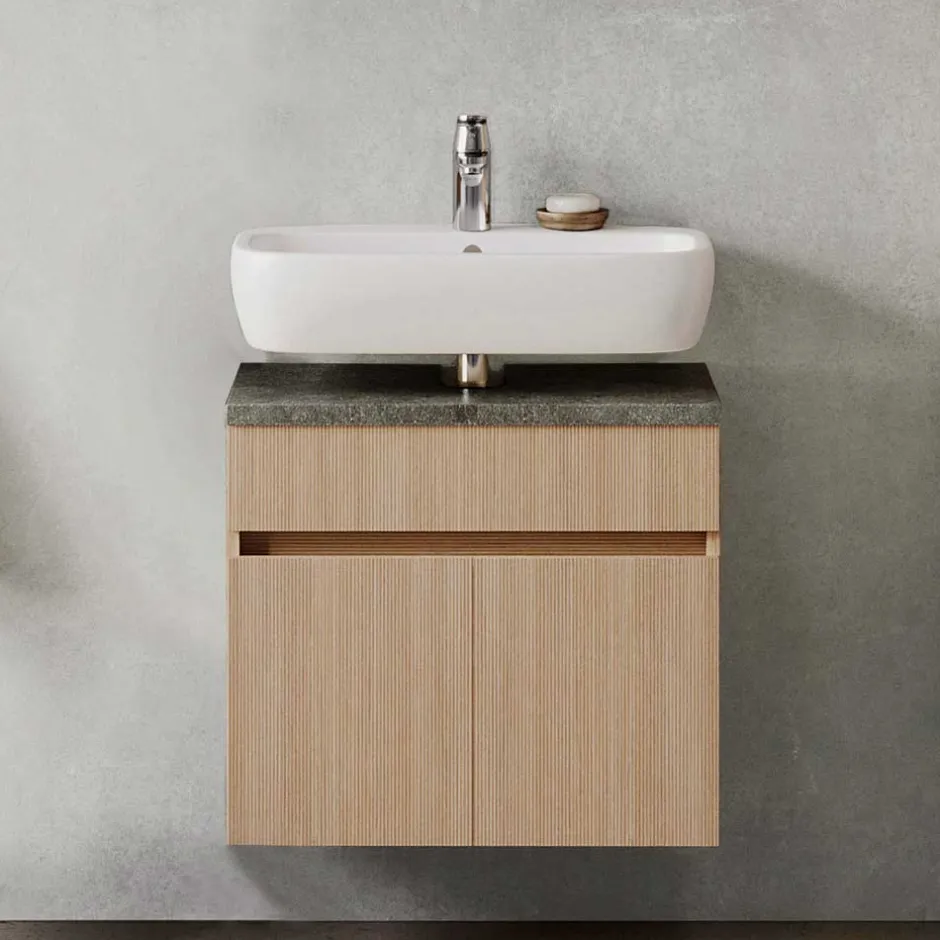 Wohnen Unterbeckenschrank in Eiche Hell Dekor - Leitha