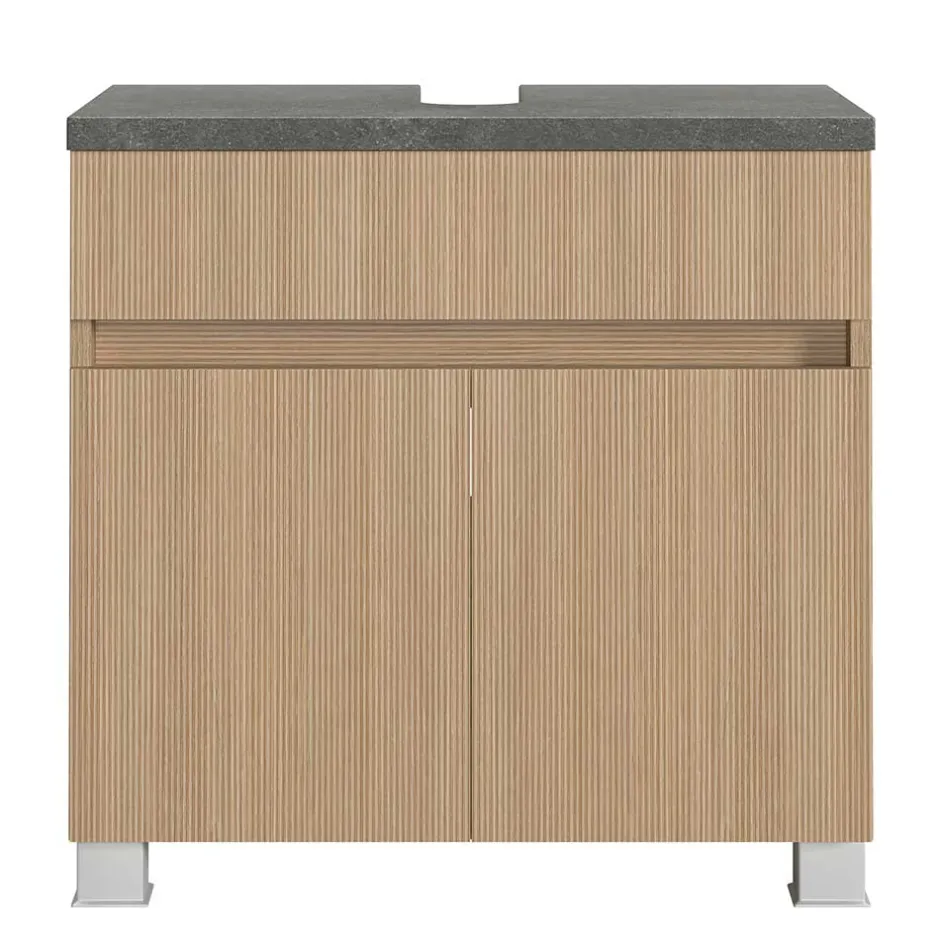 Wohnen Unterbeckenschrank in Eiche Hell Dekor - Leitha