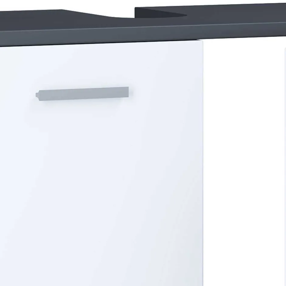 Wohnen Unterbeckenschrank in Weiß und Anthrazit - Rondja