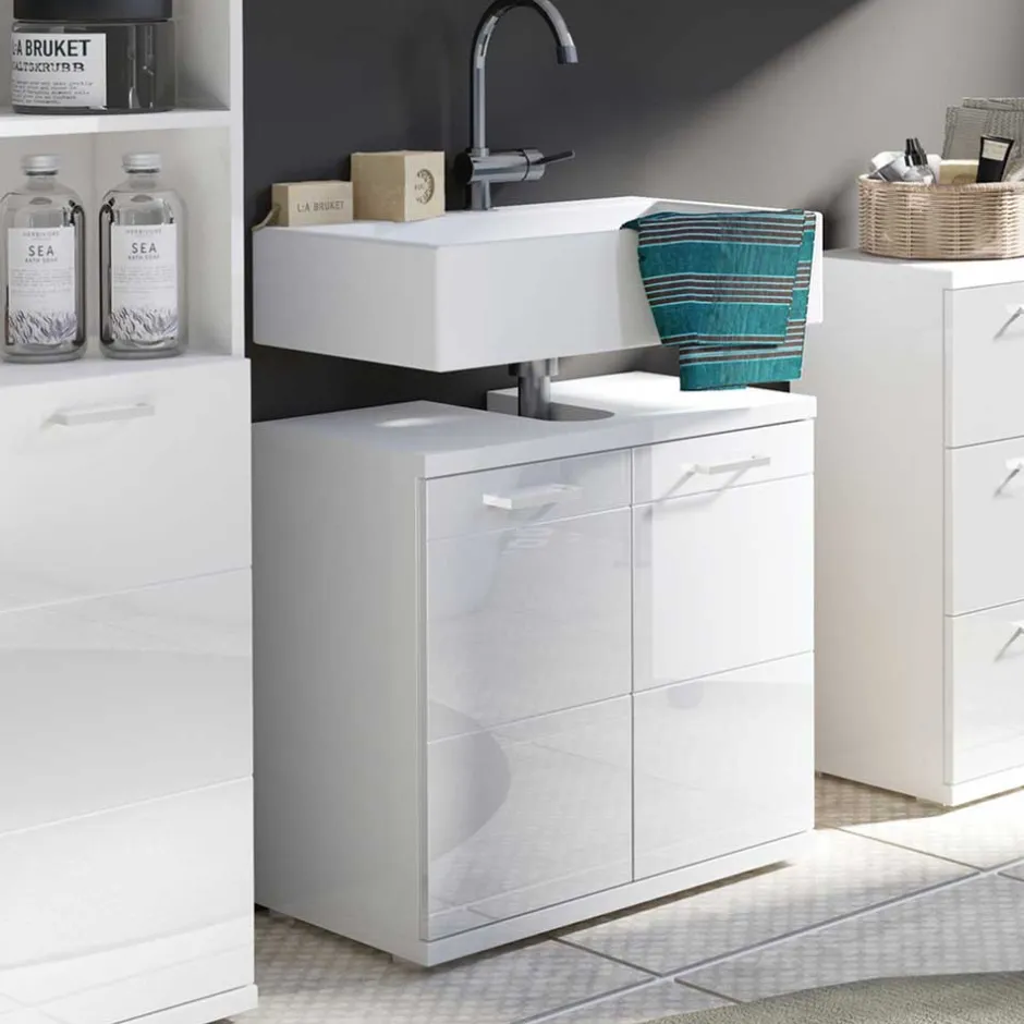 Wohnen Unterbeckenschrank in Weiß - 2-türig - Fieston