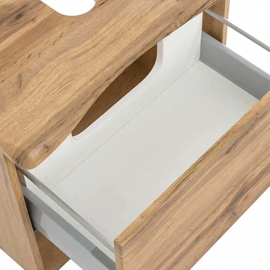 Wohnen Unterbeckenschrank mit Baumkante Holzdekor - Tofias