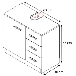 Unterbeckenschrank mit drei Schubladen und Tür - Gransov^Wohnen Hot