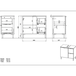 Unterbeckenschrank mit zwei Schubladen & Tür - Otrus^Wohnen Sale