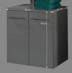 Wohnen Unterbeckenschrank Veverino in Weiß Hochglanz