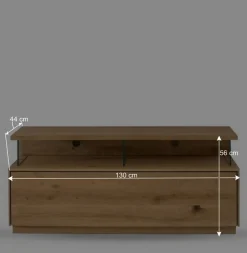 Wohnen Unterschrank Fernseher aus Wildeiche Massivholz - Obinson