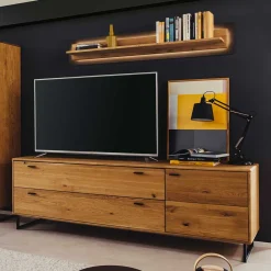 Unterschrank für Fernseher mit zwei Schubladen & Tür - Flacona^Wohnen Clearance