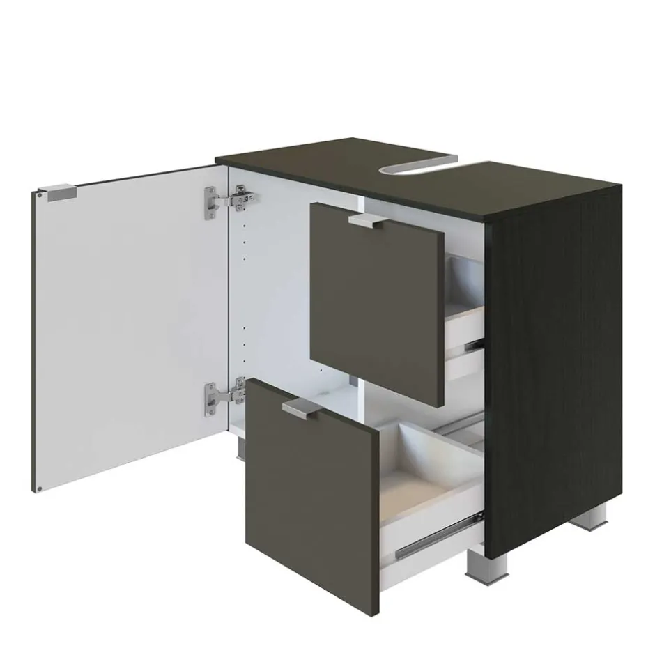 Wohnen Unterschrank für Waschbecken mit 2 Schubladen & Tür - Jaenda