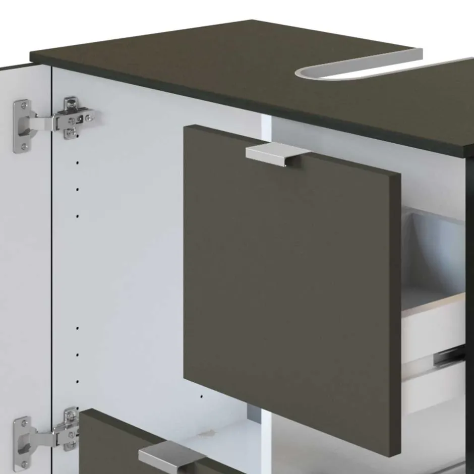 Wohnen Unterschrank für Waschbecken mit 2 Schubladen & Tür - Jaenda