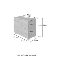 Wohnen Unterschrank für Waschbecken mit 2 Schubladen & Tür - Jaenda