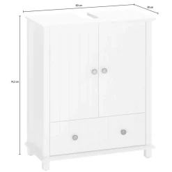 Wohnen Unterschrank fürs Waschbecken aus Holz Kiefer - Akzinad