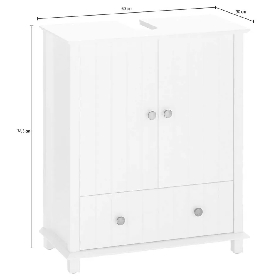 Wohnen Unterschrank fürs Waschbecken aus Holz Kiefer - Akzinad