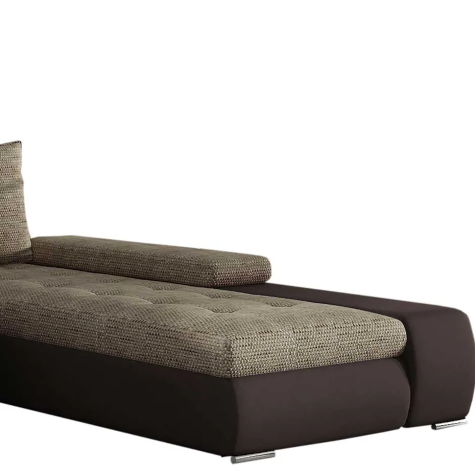 U-Schlafcouch in Beige und Dunkelbraun - Driften^Wohnen Best