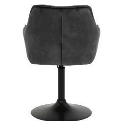 Wohnen Velours Armlehnenstuhl in Grau - drehbar - Empria (2er Set)