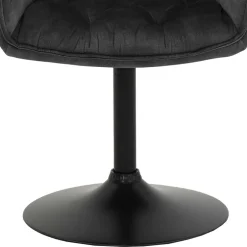 Wohnen Velours Armlehnenstuhl in Grau - drehbar - Empria (2er Set)